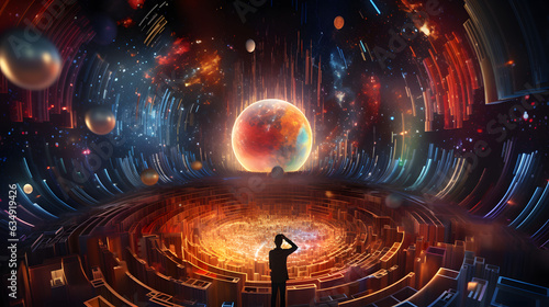 Virtual reality of Artificial Intelligence. Generated AI