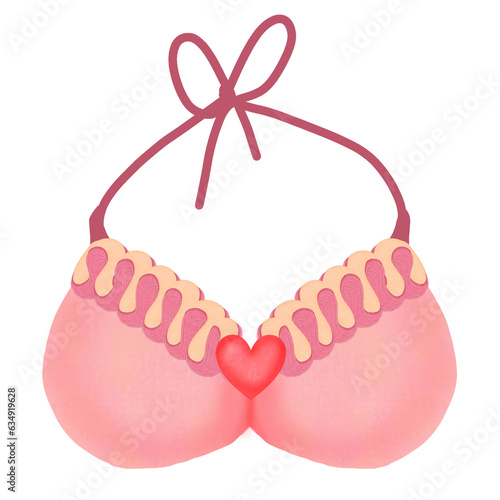 Pink bra for summer by the sea 