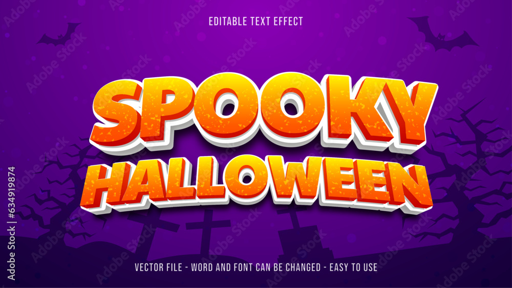 Editable text effect spooky halloween mock up