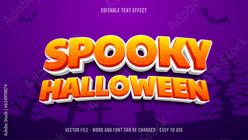Editable text effect spooky halloween mock up