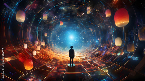 Virtual reality of Artificial Intelligence. Generated AI