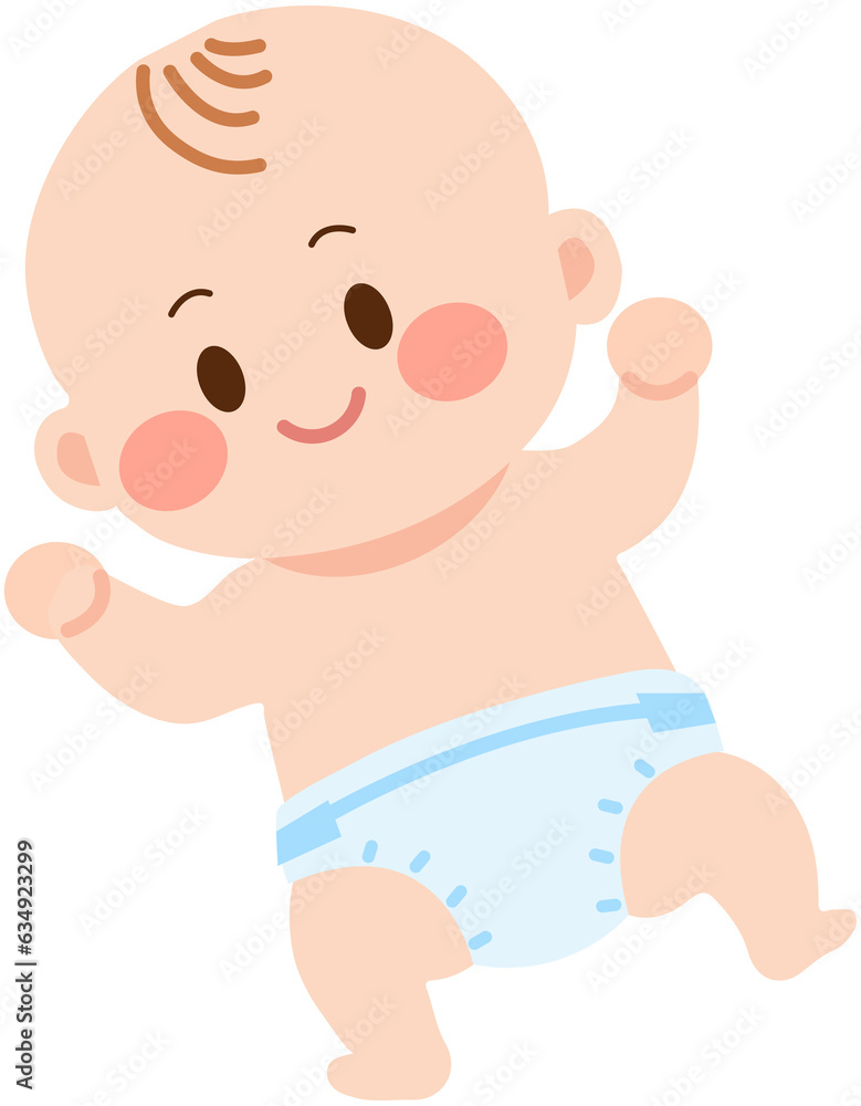 Baby wearing diapers Baby wearing diapers