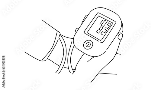 line art of measuring blood pressure