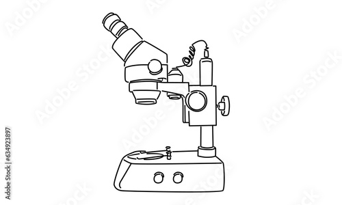 line art of science research microscope