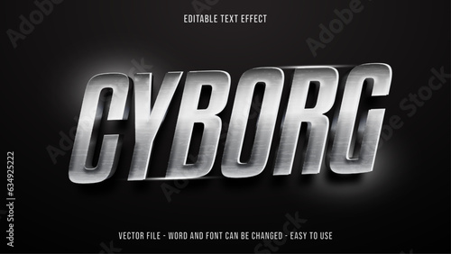 Editable text effect steel mock up