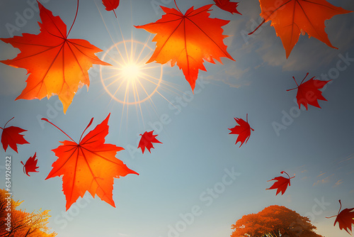 autumn weather with falling suns
Generative AI