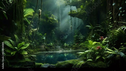a green underwater scene