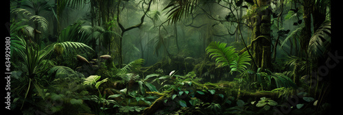 tropical jungle. green forest background.