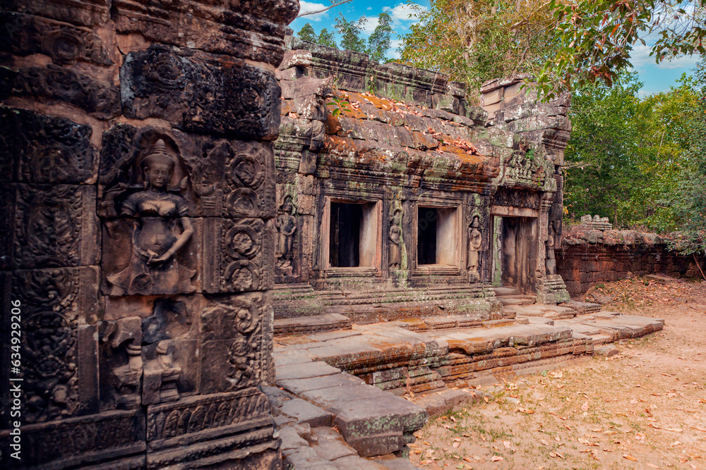 Ancient Khmer architecture.  Angkor Wat complex, Siem Reap, Cambodia travel destinations
