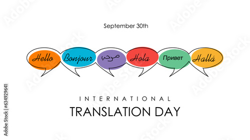 international translation day banner template vector