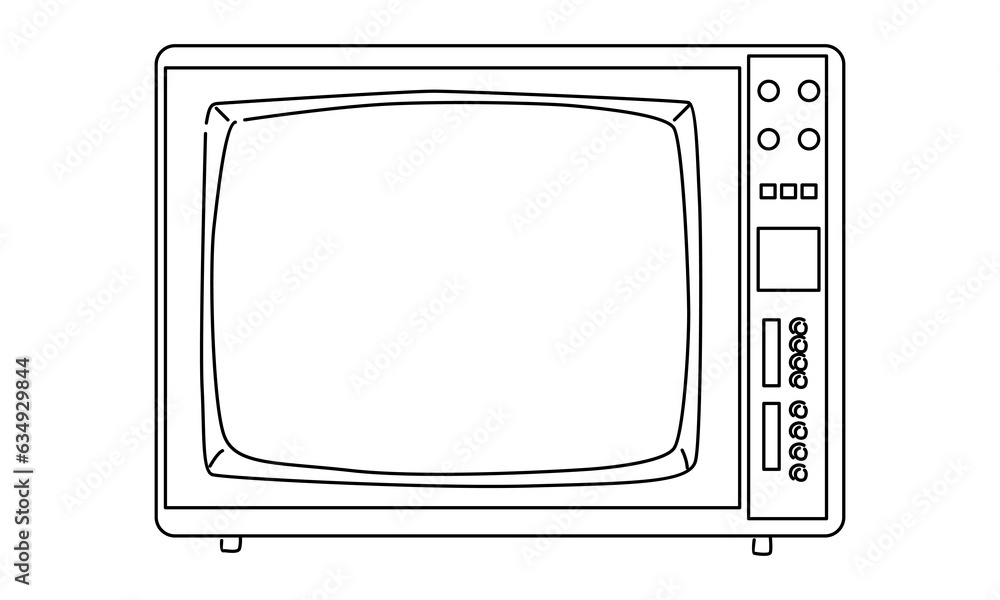 line art of Retro TV vector illustration line art of Retro TV vector illustration