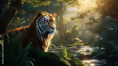 a tiger in a forest