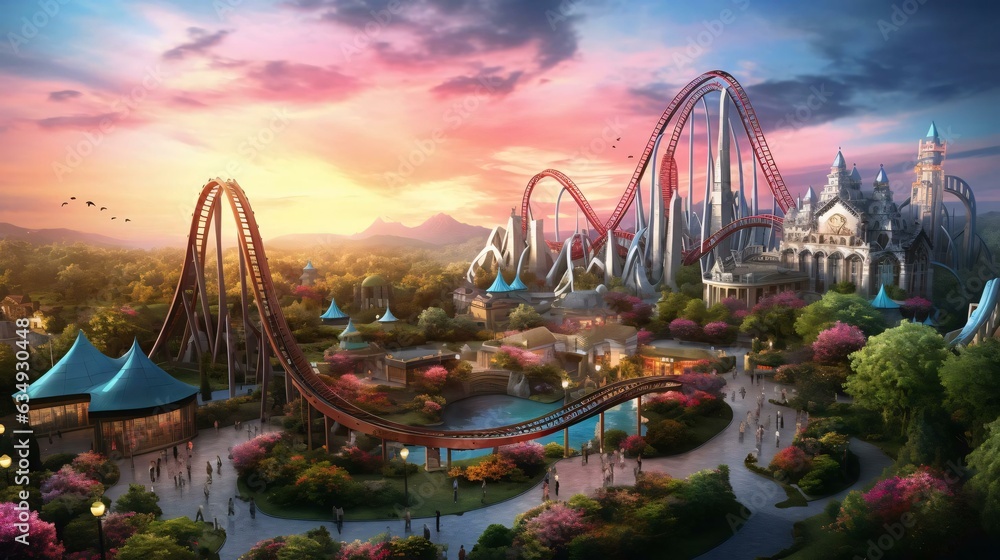 Obraz premium a ferris wheel with a colorful sky