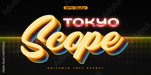 80s tokyo scope editable text effect back to the future theme