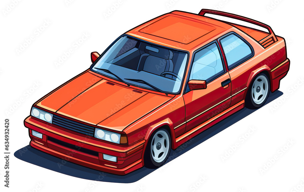 illustration of isometric car cartoon isolated.