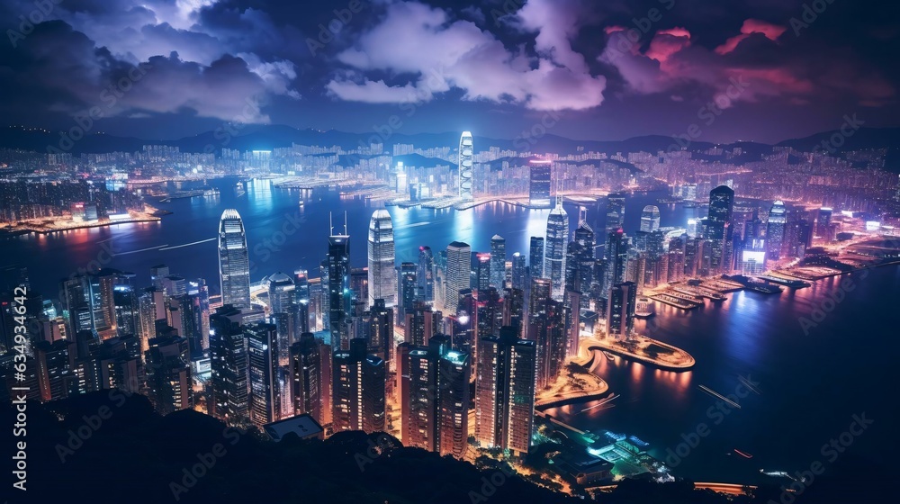 Fototapeta premium Victoria Peak at night