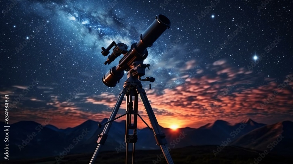 a telescope with a starry sky in the background a telescope with a starry sky in the background