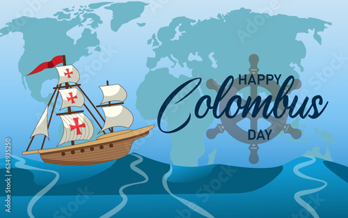 Decorative flat columbus day background