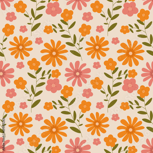 Flower vector ilustration seamless patern.Great for textile fabric wrapping paper and any print.