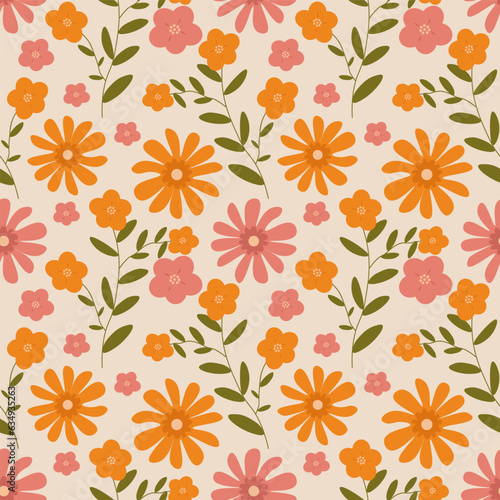 Wallpaper Mural Flower vector ilustration seamless patern.Great for textile,fabric,wrapping paper,and any print. Torontodigital.ca