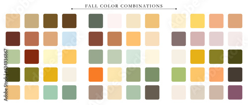 Fall season palette. Trend color palette guide template. An example of a color palette. Forecast of the future color trend. Match color combinations. Vector graphics. Eps 10.