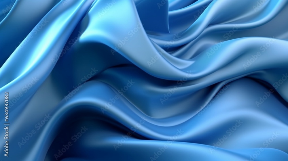 Obraz premium 3d render abstract blue background with folded textile Generative Ai