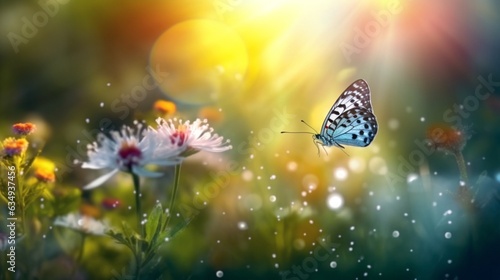 abstract nature spring Background spring flower and bu Generative Ai © Lucky