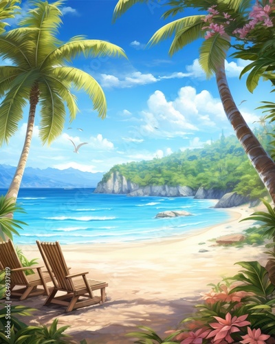 Sunny tropical beach - perfect holiday getaway.