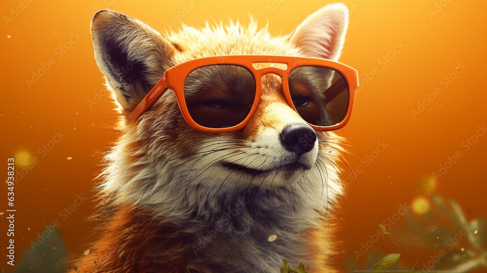 cool fox wearing sunglasses 8k UHD Generative Ai