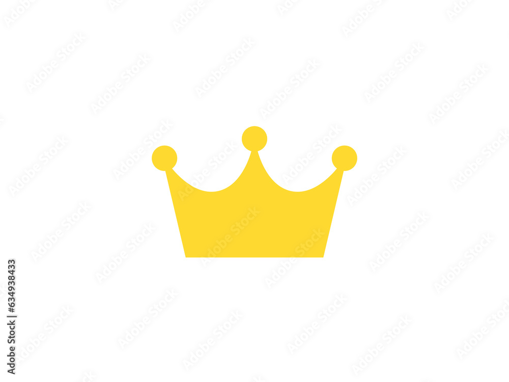 シンプル王冠アイコンA：黄色 - obrazy, fototapety, plakaty 