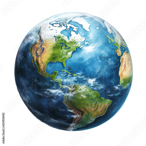 Fototapeta Naklejka Na Ścianę i Meble -  planet earth on a white background. Generative AI