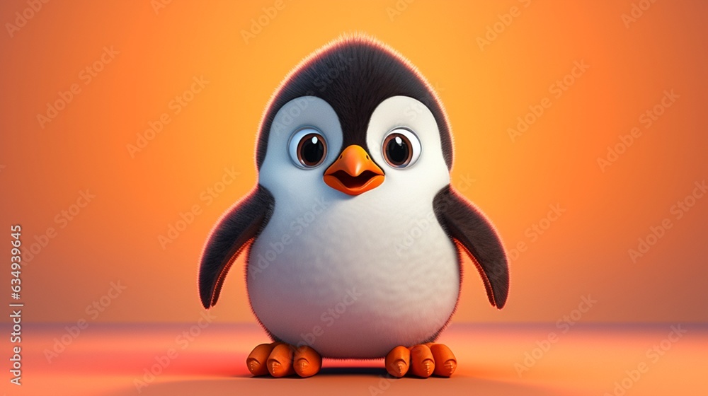 Cute peguin using a binnie and scarf cartoon very simp Generative Ai Cute peguin using a binnie and scarf cartoon very simp Generative Ai