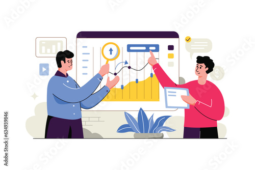 Businessman Discussing Work - Flat Vector