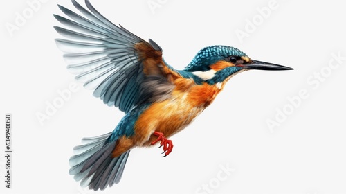 Flying kingfisher isolated png 8k UHD Generative Ai photo