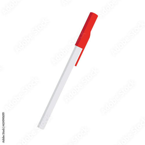 Plastic pen with red cap, office and school supplies