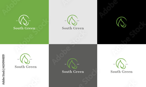 Vector letter g with Foliage Greenery leaf for fresh plant or cosmetic