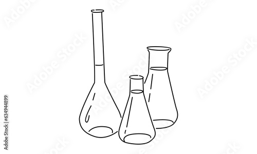 line art of Chemical lab retorts