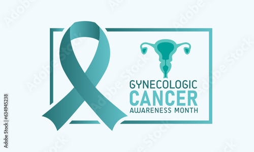 Gynecologic cancer awareness month is observed every year in september. Female reproductive system symbol. Template for banner, card, background. Vector illustration.