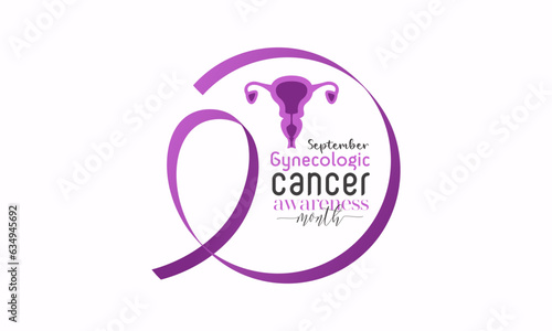 Gynecologic cancer awareness month is observed every year in september. Female reproductive system symbol. Template for banner, card, background. Vector illustration.