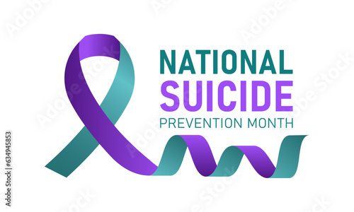 National suicide prevention month is observed every year in september. September is national suicide prevention awareness month. Vector template for banner, greeting card, poster with background.