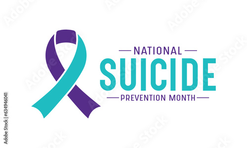 National suicide prevention month is observed every year in september. September is national suicide prevention awareness month. Vector template for banner, greeting card, poster with background.