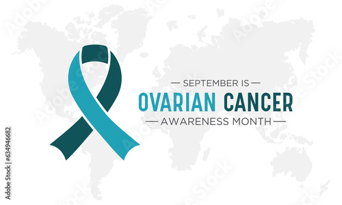 Ovarian cancer awareness month is observed every year in september. September is ovarian cancer awareness month. Vector template for banner, greeting card, poster with background. Vector illustration.