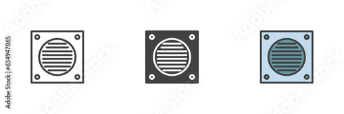 Bathroom extractor fan different style icon set