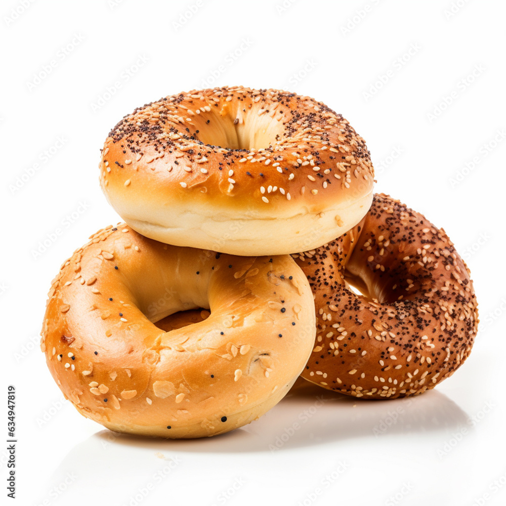 Bagels on a white background. Bagels on a white background.