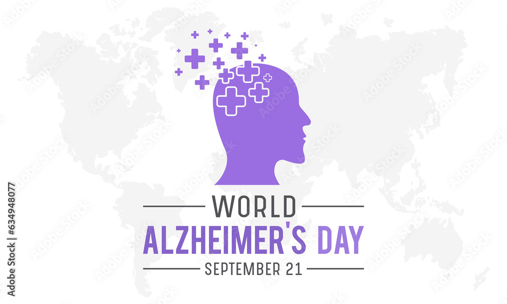 World alzheimer's day is observed every year in september 21. Vector template for banner, greeting card, poster with background. Vector illustration.
