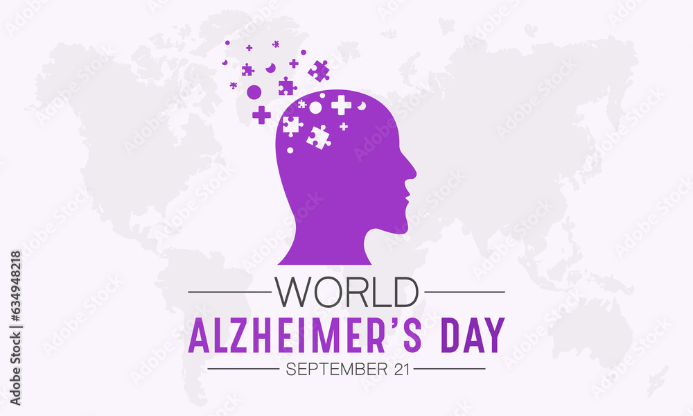 World alzheimer's day is observed every year in september 21. Vector template for banner, greeting card, poster with background. Vector illustration.