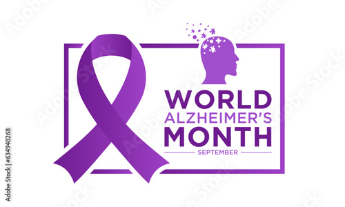 World alzheimer's month is observed every year in september. September is world alzheimer's month. Vector template for banner, greeting card, poster with background. Vector illustration.