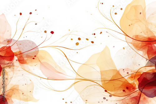 White autumnal abstract with organic lines and floral textures