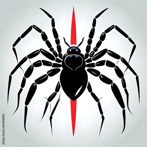 A logo for a business or sports team featuring a black widow spider that is suitable for a t-shirt graphic.