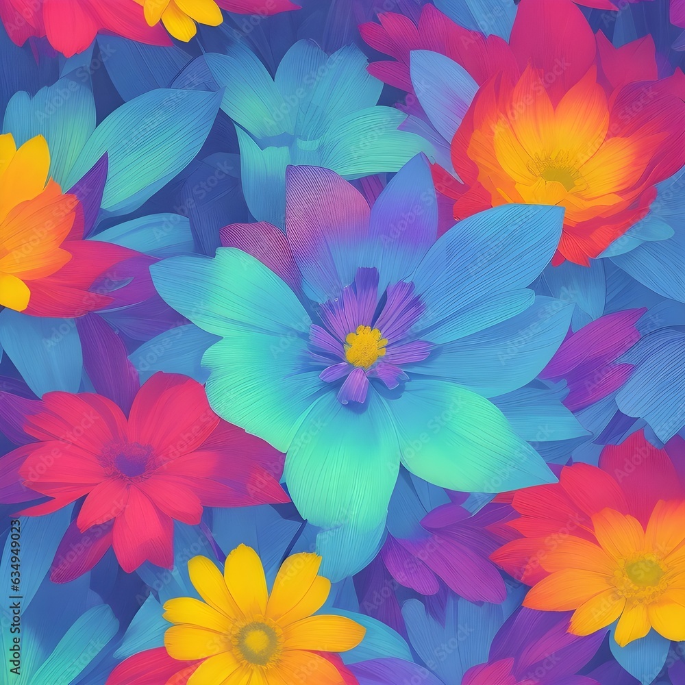 seamless pattern with colourful flowers seamless pattern with colourful flowers